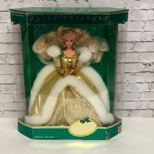 Barbie Happy Holidays Doll 1994 Special Edition Vintage 12155 Blonde In Box